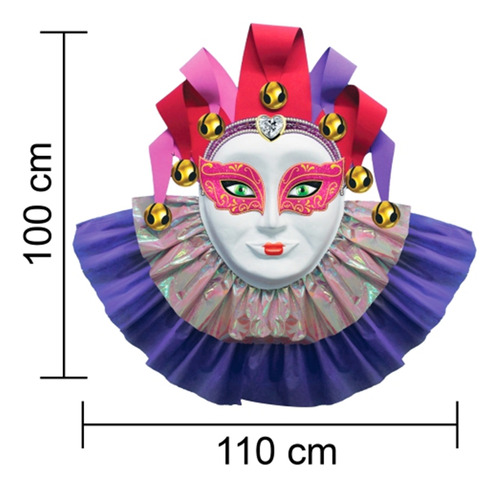 Kit 4 Painéis Carnaval Decoração 3d Arlequim Colombina 1,10m
