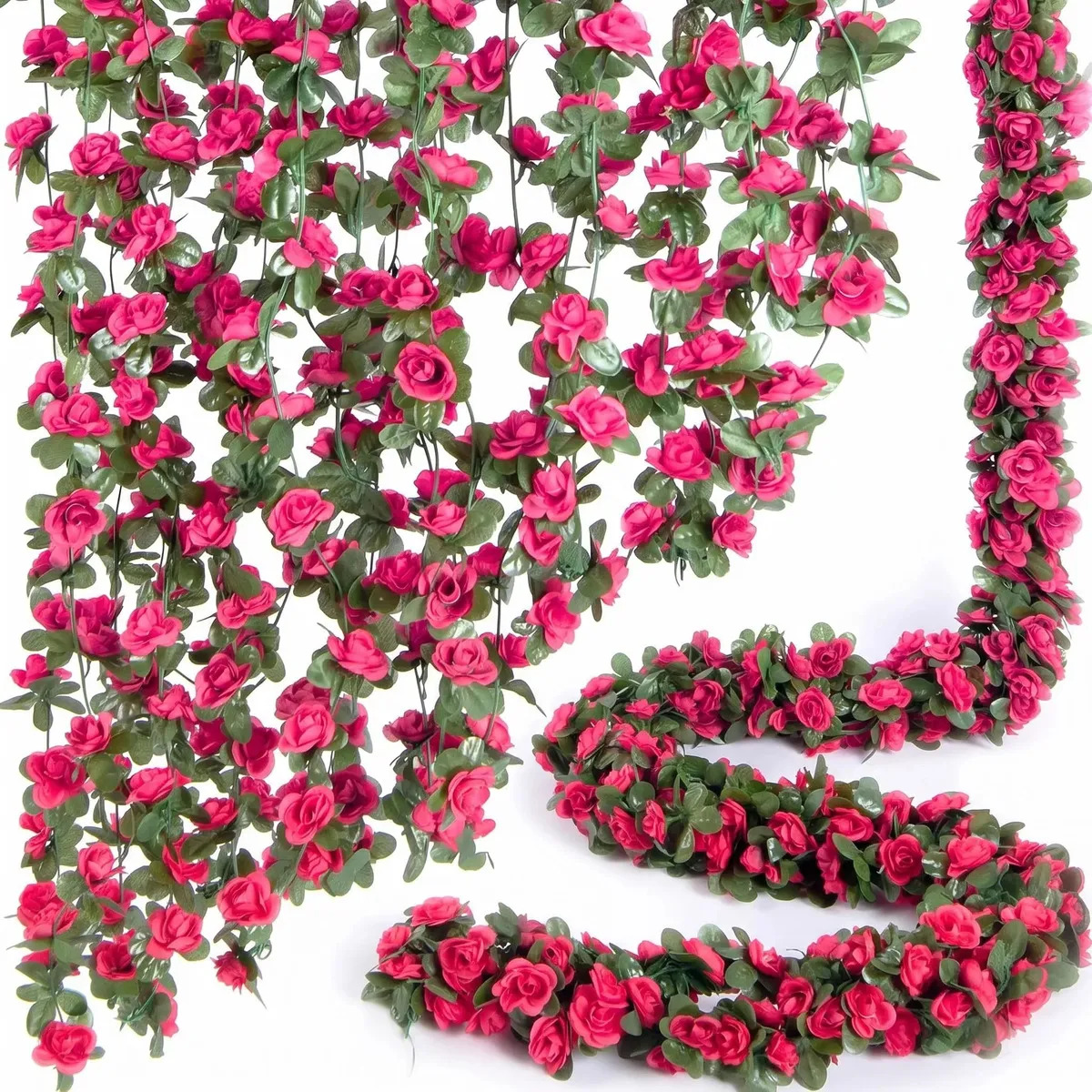 5 Piezas Flores Artificiales Peonias Rosa Pálido, 12 Metros Flores Artificiales Para Colgar, Ideal Para Bodas, Eventos, Fiestas, Arreglo Mesa Y Centro Mesa Flores Rosa Chicle