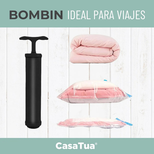 Kit 12 Bolsas Viajera De Empaque Al Vacio Bomba 100 X 70 Cm