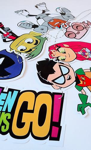 Jovenes Titanes Set Guirnaldas Cumpleanos X 3 Unidades Varios Jovenes Titanes/ Teen Titans Go
