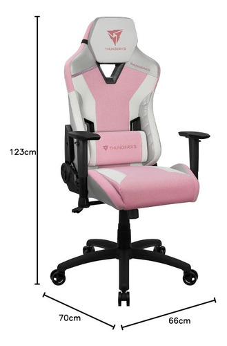 Silla Gamer Aerocool Thunderx3 Tc3 Sakura Blanco Y Rosa 6