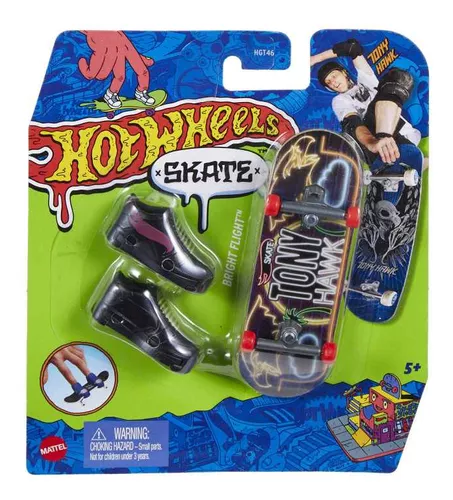 Hot Wheels Veículo Brinquedo Skateboard Skate Dedo com Tênis