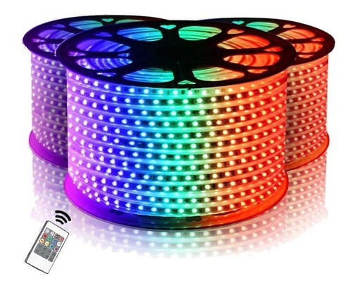 Cinta Led Rgb Multicolores Colores X 10 Mts 110v Con Control