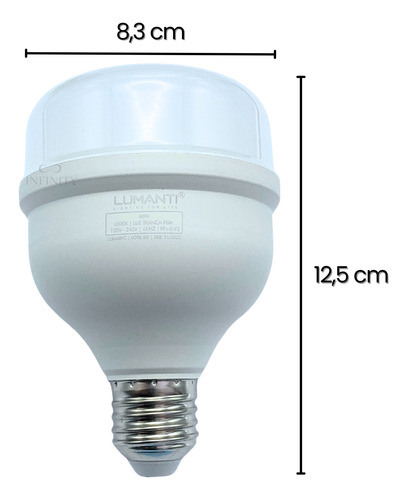 Kit 5 Lâmpada Led Alta Potência 40w Branco 6500k Lumanti Branco-frio