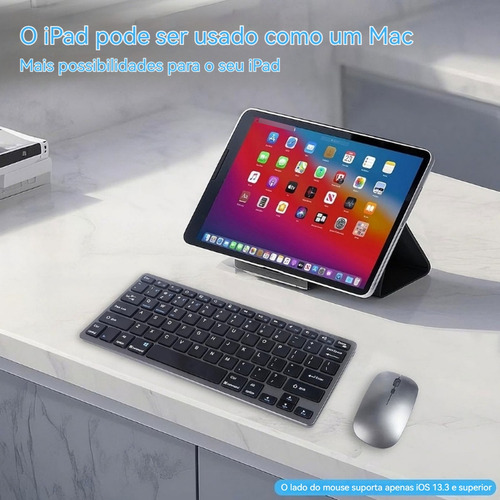 Teclado E Mouse Sem Fio Slim E Silencioso Com Usb Bluetooth