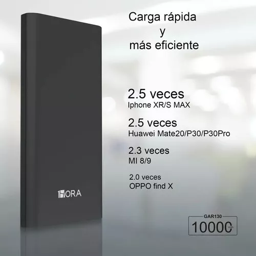 Batería Portátil Power Bank 10000mAh 1 Hora GAR130