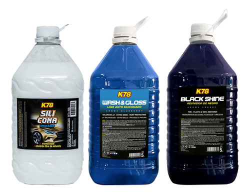 Kit X3 Shampoo Siliconado Revividor Negro Silicona Emuls K78