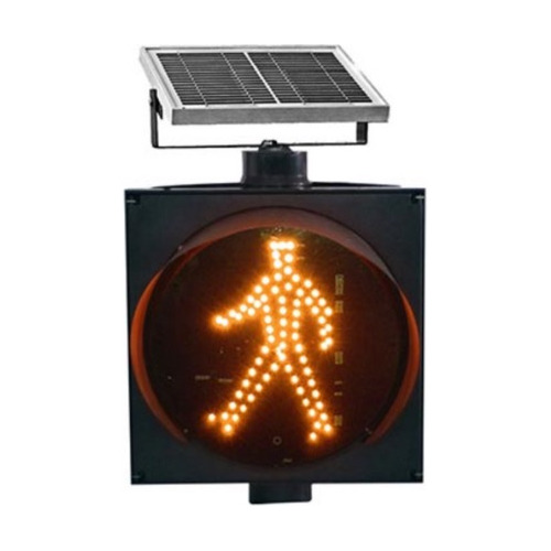 Semáforo Led Solar Peatón Ámbar 30cm C/destello/panel Solar