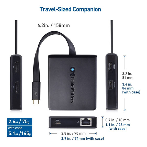 Concentrador Thunderbolt 4 Usb C /dp 4k Dual - Rj45 -