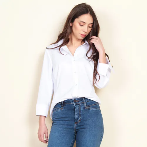 comprar Blusa Wados Manga 3\u002F4 Solida Con Bordado Lurex En Mangas
