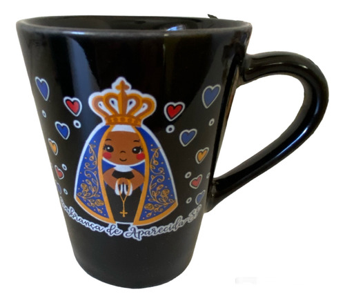 Caneca De Louça N. Sra. Aparecida - Preta