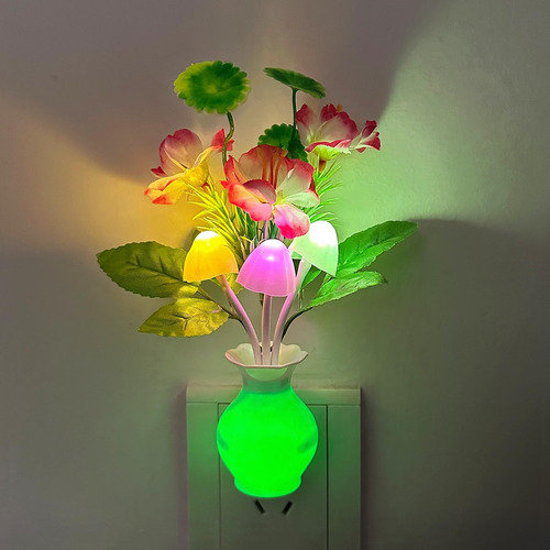 Luz Nocturna Led Con Sensor De Flores Para Niños