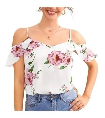 Blusa floreada hombros descubiertos new arrivals