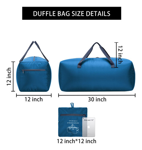 Bolsa De Lona Ifaraday Plegable De 30 A 75 Litros, Ligera, R