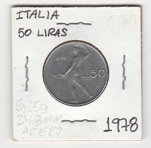 Moneda Italia 50 Liras 1978 Xf