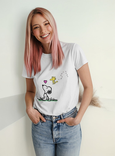 Polera Snoopy Charlie Brown Perrito Algodon Estampado