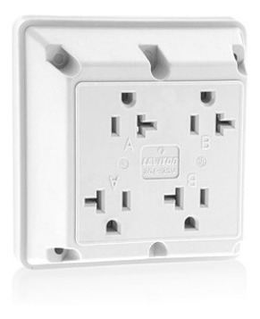 Toma 4 En 1 Blanca 20a 125v Leviton 21254-w