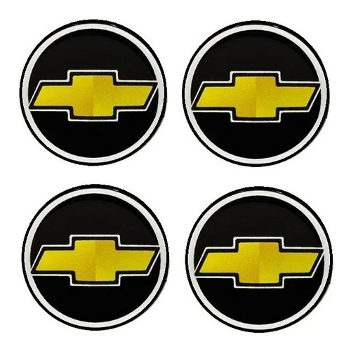 Jogo Emblema Chevrolet Botom Para Calota Roda Esportiva 58mm