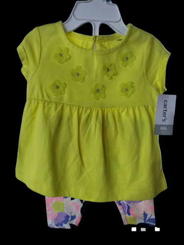 Carter's Conjunto Ropa Bebe, 2 Piezas Vestido/ Pantalon Niña