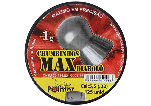 Chumbinho Pointer Max Diabolô 5.5mm 125un.