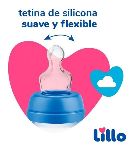 Mamadera Tetina Anatomica Lillo Magia 240ml +6 Meses Color Azul