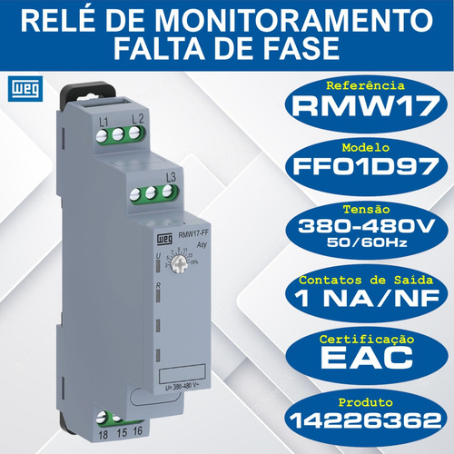 Relé Falta De Fase 380v - 440vca Rmw17-ff01d97 - Weg