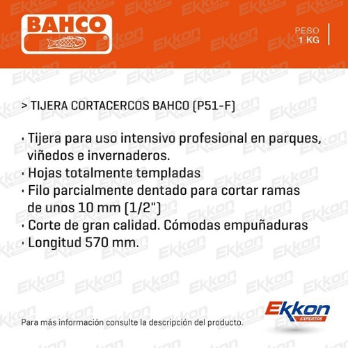 Imagen 2 de 8 de Tijera Cortacercos Bahco Jardineria