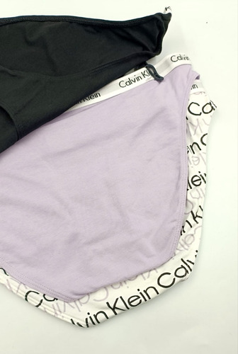 Calvin Klein Set 3 Calzon Bikini Logo Algodón Mujer Original