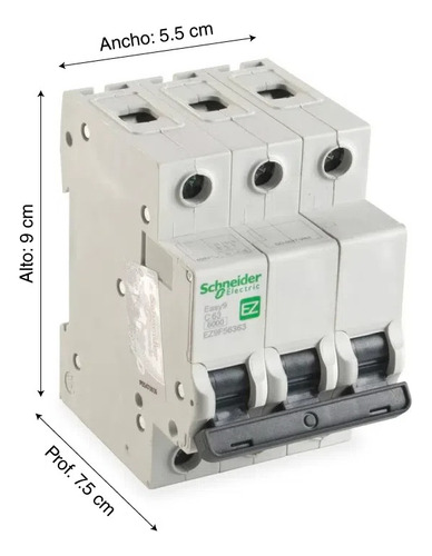 Llave Schneider 3x16 3 Polos 16a Termica Easy9 Ez9f34316