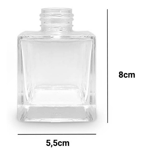 Imagem 9 de 9 de 10 Frascos Vidro-cubo Para Aromatizador 100ml Tampa Luxo