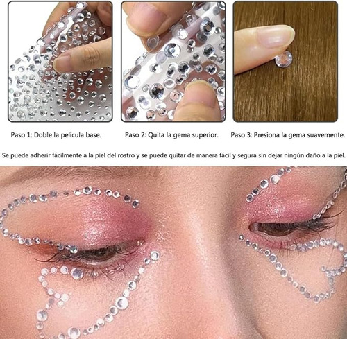 Perla Adhesiva De Estrás Para Cabello Cara Y Cuerpo 10 Pcs