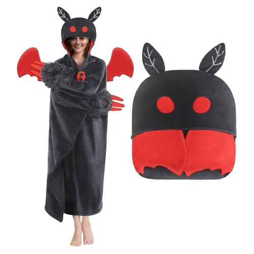 Wearable Mothman Manta Con Capucha Para Adultos, Disfraz De 