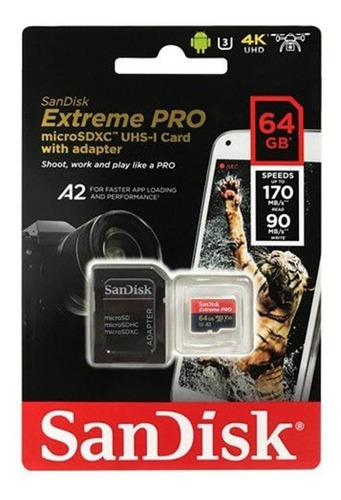 Tarjeta de memoria Sandisk Extreme Pro Micro Sdxc 64 GB A2