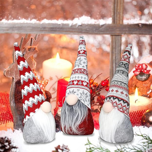 Decoraciones De Peluche De Gnomos De Navidad Juego De 3 Gnom