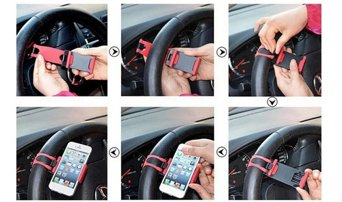 Imagen 4 de 6 de Soporte P/volante Auto Universal Silicona Gps Celular