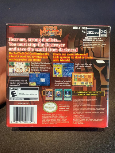 Yu-gi-oh! Reshef Of Destruction Gba Caja Y Manual (Usado)
