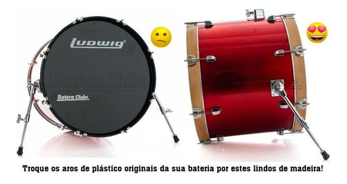 Aros De Madeira Para Bumbo 22 Edbatuk Drums Com Borracha
