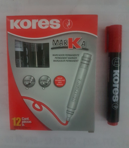 Marcador Permanente Kores Rojo