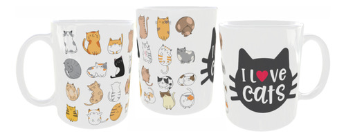 Taza Cafe - Amo A Los Gatos, Gatitos De Colores. I Love Cats