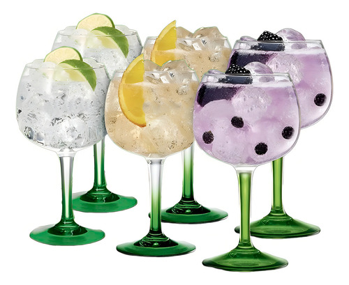 Kit 6 Taças Gin Vidro Ideal P/ Bombay Tanqueray Top Cor Transparente