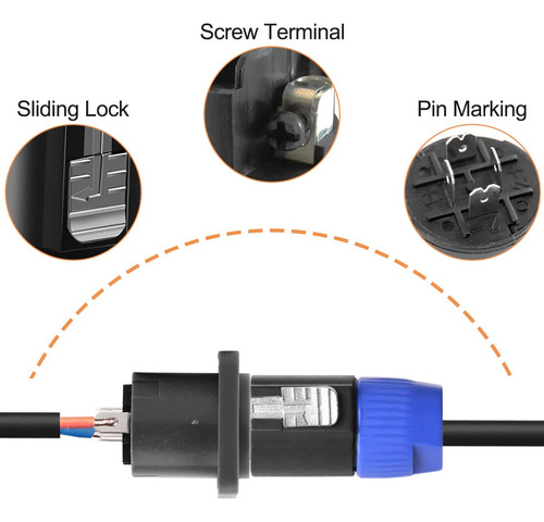 Nl4fc Conector De Audio Speakon 4 Polos Macho Enchufe H...