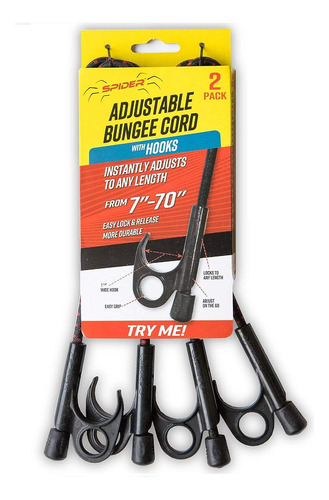 Adjustable Bungee Cord With Hooks - Heavy Duty Tie Down Bung