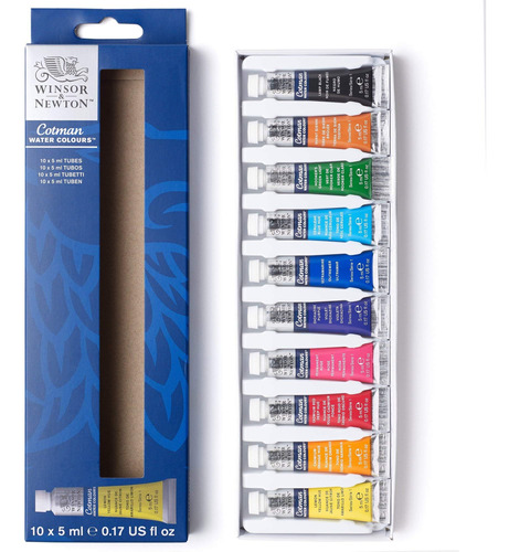 Juego De Pinturas De Acuarela Cotman De Winsor & Newton, 10 