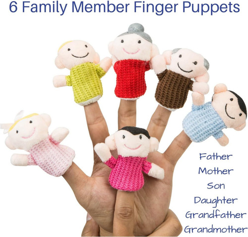 20 Finger Puppets Y Finger Family Song Button, 6 Family...