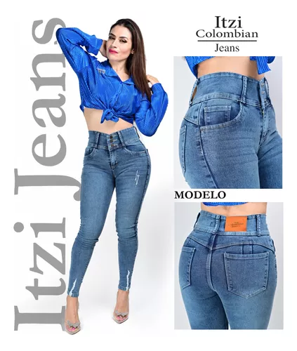 Pantalon De Mezclilla De Dama Corte Colombiano Itzi Jean 489