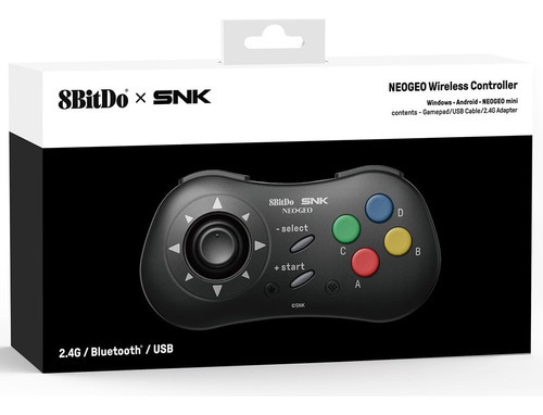 Controlador Neogeo inalámbrico y Bluetooth de 8 bits, color: negro