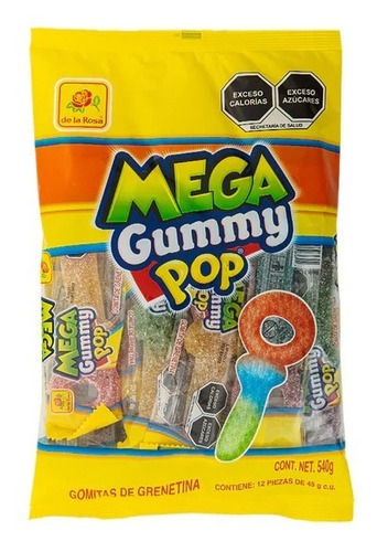 De La Rosa Gummy Pop Mega Gomita De Llave 12pz 540g