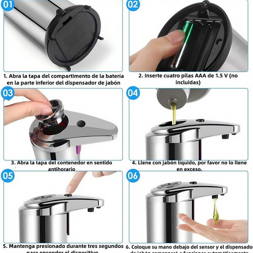 Dispensadores De Jabón Automático 3 Niveles Ajustables 280ml