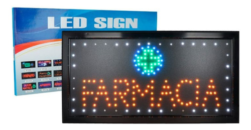 Cartel Led Farmacia 48 X 25 Cm Cs