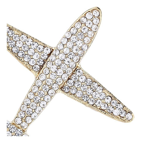 Forma De Avión Broche Pin Solapa Ramillete Fiesta Cristal